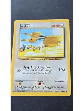 Doduo Basic Pokemon Card 50 HP Shadowless
